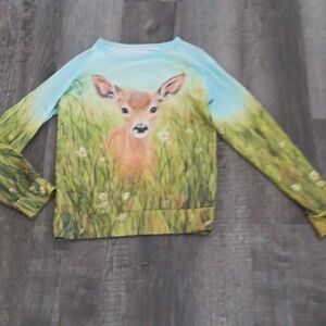 Deer Print Long Sleeve Shirt